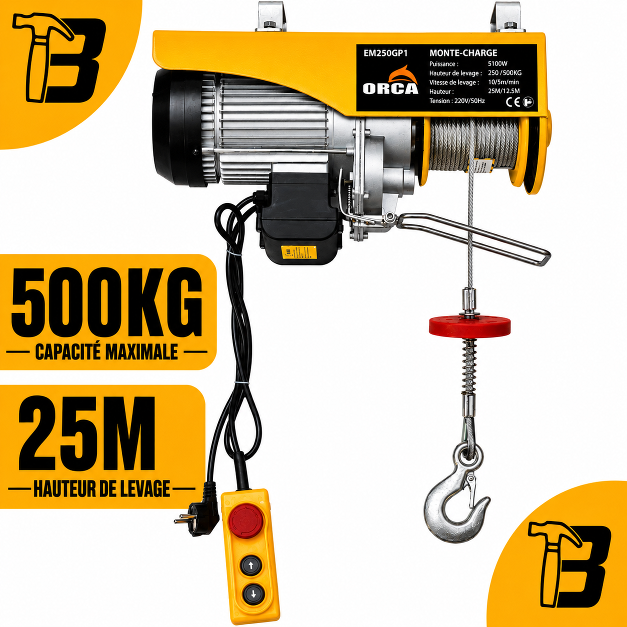 MONTE CHARGE EHT-500(25) 1050W ORCA