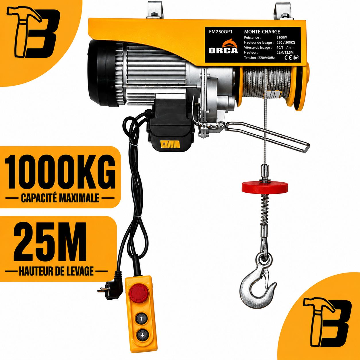 MONTE CHARGE EHT-1000(25) 1600W ORCA